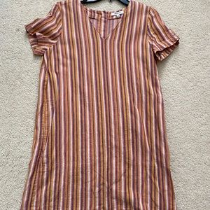 Madewell button back stripe dress - size M